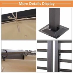 Outsunny 2.8m X 3m Outdoor Garden Patio Retractable Pergola Gazebo - Beige - 84C-138 -OUTSUNNY Sales Shop o u outsunny 84c 138 details