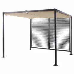 Outsunny 2.8m X 3m Outdoor Garden Patio Retractable Pergola Gazebo - Beige - 84C-138 -OUTSUNNY Sales Shop o u outsunny 84c 138 full