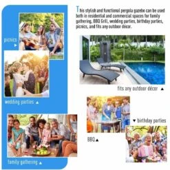 Outsunny 2.8m X 3m Outdoor Garden Patio Retractable Pergola Gazebo - Beige - 84C-138 -OUTSUNNY Sales Shop o u outsunny 84c 138 use