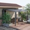 Outsunny 4 X 3m Outdoor Hardtop Pergola Gazebo - Transparent & Black - 84C-178 -OUTSUNNY Sales Shop o u outsunny 84c 178