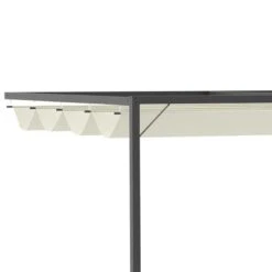 Outsunny 4m Wall Mounted Pergola Gazebo With Retractable Canopy - Beige - 84C-180V01 -OUTSUNNY Sales Shop o u outsunny 84c 180v01 side