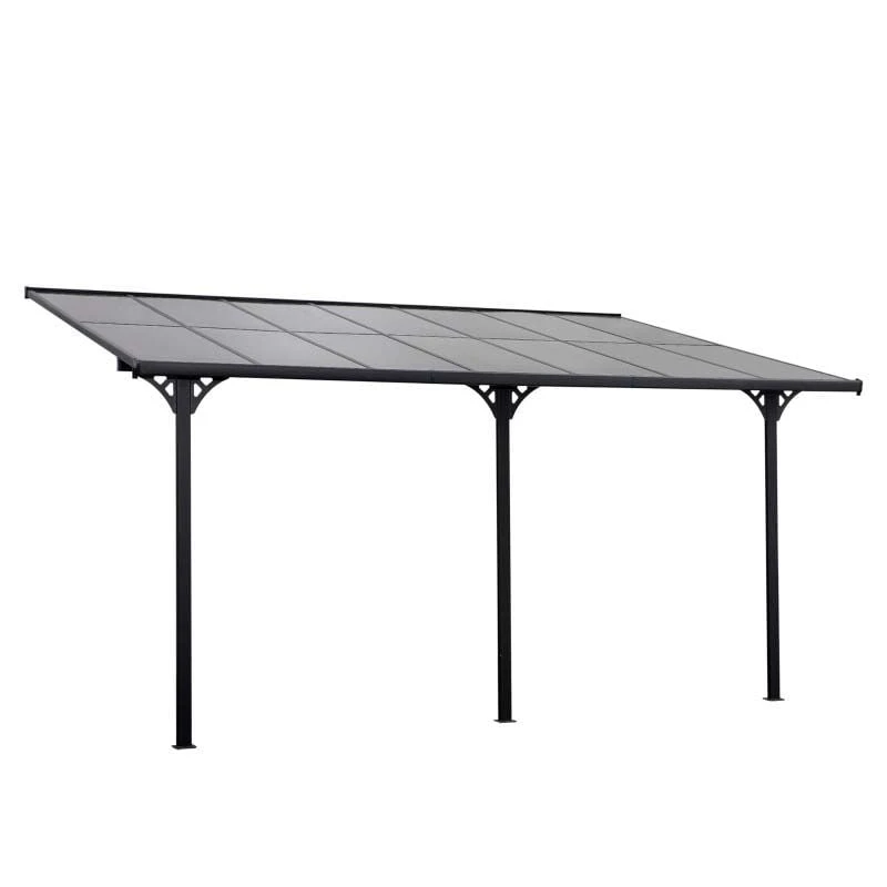 Outsunny 4.35 X 3m Outdoor Patio Gazebo Pergola With Aluminum Post & PC Roof - Grey - 84C-182 10 Outsunny 4.35 X 3m Outdoor Patio Gazebo Pergola With Aluminum Post & PC Roof - Grey - 84C-182 - Image 10