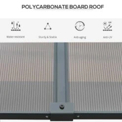 Outsunny 4 X 3m Outdoor Hardtop Pergola Gazebo With Polycarbonate Roof & Curtains - Grey - 84C-191 -OUTSUNNY Sales Shop o u outsunny 84c 191 roof