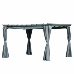 Outsunny 3.6 X 3m Retractable Pergola Gazebo Garden Canopy With Curtains - Dark Grey - 84C-199 12 Outsunny 3.6 X 3m Retractable Pergola Gazebo Garden Canopy With Curtains - Dark Grey - 84C-199 -OUTSUNNY Sales Shop o u outsunny 84c 199 full