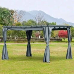 Outsunny 3.6 X 3m Retractable Pergola Gazebo Garden Canopy With Curtains - Dark Grey - 84C-199 19 Outsunny 3.6 X 3m Retractable Pergola Gazebo Garden Canopy With Curtains - Dark Grey - 84C-199 -OUTSUNNY Sales Shop o u outsunny 84c 199 outdoor