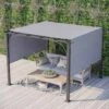 Outsunny 3 X 3m Outdoor Garden Pergola Gazebo With Retractable Canopy - Balck & Grey - 84C-282GY -OUTSUNNY Sales Shop o u outsunny 84c 282gy