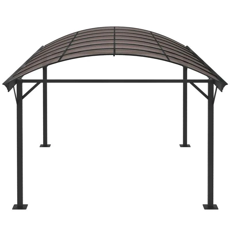 Outsunny 5 X 3m Hardtop Pergola Gazebo Pavilion With PC Roof For Gardens & Carport - Brown - 84C-310 7 Outsunny 5 X 3m Hardtop Pergola Gazebo Pavilion With PC Roof For Gardens & Carport - Brown - 84C-310 - Image 7