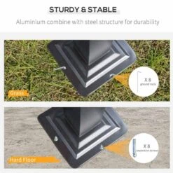 Outsunny 5 X 3m Hardtop Pergola Gazebo Pavilion With PC Roof For Gardens & Carport - Brown - 84C-310 14 Outsunny 5 X 3m Hardtop Pergola Gazebo Pavilion With PC Roof For Gardens & Carport - Brown - 84C-310 -OUTSUNNY Sales Shop o u outsunny 84c 310 sturdy