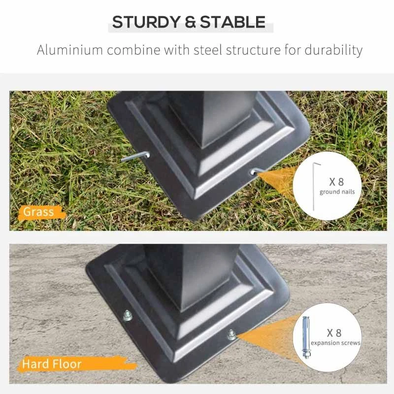 Outsunny 5 X 3m Hardtop Pergola Gazebo Pavilion With PC Roof For Gardens & Carport - Brown - 84C-310 5 Outsunny 5 X 3m Hardtop Pergola Gazebo Pavilion With PC Roof For Gardens & Carport - Brown - 84C-310 - Image 5