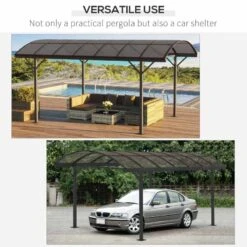 Outsunny 5 X 3m Hardtop Pergola Gazebo Pavilion With PC Roof For Gardens & Carport - Brown - 84C-310 15 Outsunny 5 X 3m Hardtop Pergola Gazebo Pavilion With PC Roof For Gardens & Carport - Brown - 84C-310 -OUTSUNNY Sales Shop o u outsunny 84c 310 use