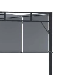 Outsunny 3 X 3m Garden Steel Pergola Gazebo With Retractable Roof - Dark Grey & Black - 84C-330CG -OUTSUNNY Sales Shop o u outsunny 84c 330cg side