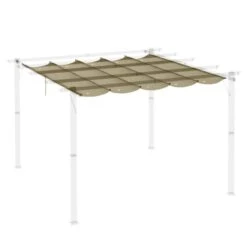 Outsunny 3 X 3m Retractable Pergola Gazebo Replacement Canopy Cover - Tan - 84C-372V00TN -OUTSUNNY Sales Shop o u outsunny 84c 372v00tn cover2