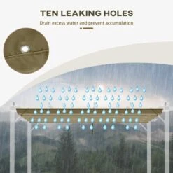 Outsunny 3 X 3m Retractable Pergola Gazebo Replacement Canopy Cover - Tan - 84C-372V00TN -OUTSUNNY Sales Shop o u outsunny 84c 372v00tn holes