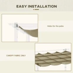 Outsunny 3 X 3m Retractable Pergola Gazebo Replacement Canopy Cover - Tan - 84C-372V00TN -OUTSUNNY Sales Shop o u outsunny 84c 372v00tn install