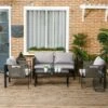 Outsunny 4-Seater Metal Garden Furniture Set - Black/Grey - 84G-048V70LG 16 Outsunny 4-Seater Metal Garden Furniture Set - Black/Grey - 84G-048V70LG -OUTSUNNY Sales Shop o u outsunny 84g 048v70lg