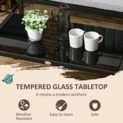 Outsunny 4 Piece Garden Furniture Set - Grey/Black - 84G-049V70LG -OUTSUNNY Sales Shop o u outsunny 84g 049v70lg 4