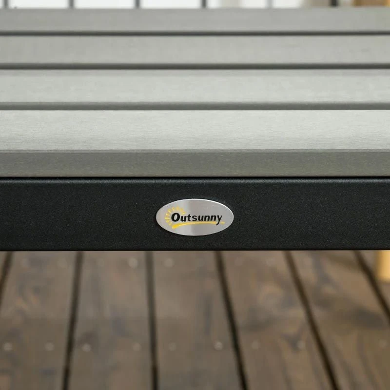 Outsunny 2 Seater Steel Frame Garden Bench - Grey - 84G-054V00GY 6 Outsunny 2 Seater Steel Frame Garden Bench - Grey - 84G-054V00GY - Image 6