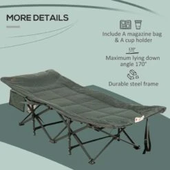 Outsunny Foldable Camping Bed - Grey - 84G-062V70GY -OUTSUNNY Sales Shop o u outsunny 84g 062v70gy 4