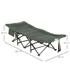 Outsunny Foldable Camping Bed - Grey - 84G-062V70GY -OUTSUNNY Sales Shop o u outsunny 84g 062v70gy dimensions