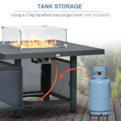 Outsunny 6 Piece Garden Furniture Set With Fire Pit Table - Grey - 84G-116V70GY -OUTSUNNY Sales Shop o u outsunny 84g 116v70gy 3