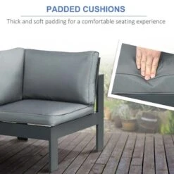 Outsunny 6 Piece Garden Furniture Set With Fire Pit Table - Grey - 84G-116V70GY -OUTSUNNY Sales Shop o u outsunny 84g 116v70gy 4