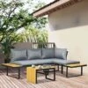 Outsunny 3 Piece Garden Furniture Set - Grey - 84G-169V01CG