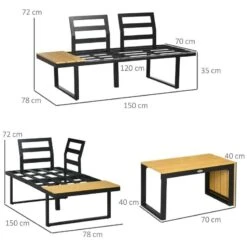 Outsunny 3 Piece Garden Furniture Set - Grey - 84G-169V01CG -OUTSUNNY Sales Shop o u outsunny 84g 169v01cg dimensions