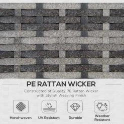 Outsunny 6 Piece Rattan Garden Furniture Set - Grey - 860-006GY -OUTSUNNY Sales Shop o u outsunny 860 006gy 2