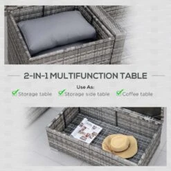 Outsunny 6 Piece Rattan Garden Furniture Set - Grey - 860-006GY -OUTSUNNY Sales Shop o u outsunny 860 006gy 4
