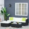 Outsunny 5 Piece Rattan Garden Furniture Set - Cream White/Black - 860-017BK 3 Outsunny 5 Piece Rattan Garden Furniture Set - Cream White/Black - 860-017BK -OUTSUNNY Sales Shop o u outsunny 860 017bk