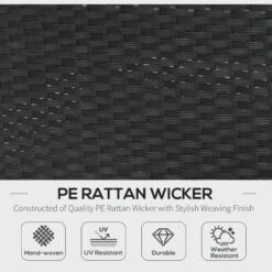 Outsunny 5 Piece Rattan Garden Furniture Set - Cream White/Black - 860-017BK -OUTSUNNY Sales Shop o u outsunny 860 017bk 2