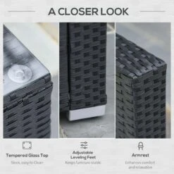 Outsunny 5 Piece Rattan Garden Furniture Set - Cream White/Black - 860-017BK -OUTSUNNY Sales Shop o u outsunny 860 017bk 4