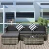 Outsunny 4-Seater Rattan Garden Furniture Set - Black/Grey - 860-017V70 -OUTSUNNY Sales Shop o u outsunny 860 017v70