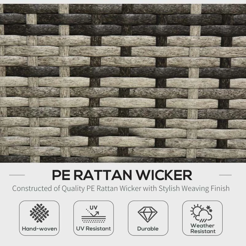 Outsunny 4-Seater Rattan Garden Furniture Set - Black/Grey - 860-017V70 4 Outsunny 4-Seater Rattan Garden Furniture Set - Black/Grey - 860-017V70 - Image 4