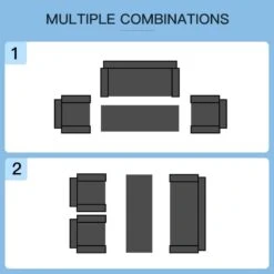 Outsunny 4-Seater Rattan Garden Furniture Set - Black - 860-024 -OUTSUNNY Sales Shop o u outsunny 860 024 5