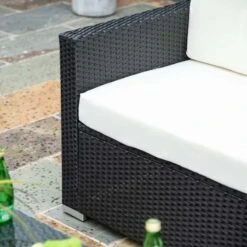 Outsunny 4-Seater Rattan Garden Furniture Set - Black - 860-024 -OUTSUNNY Sales Shop o u outsunny 860 024 6