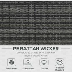 Outsunny 4-Seater Rattan Garden Furniture Set - Grey - 860-024GY -OUTSUNNY Sales Shop o u outsunny 860 024gy 2