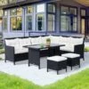 Outsunny 8-Seater Rattan Garden Furniture Set - Black - 860-025 -OUTSUNNY Sales Shop o u outsunny 860 025