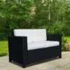 Outsunny Rattan 2 Seater Garden Sofa - Black/Cream - 860-031BK -OUTSUNNY Sales Shop o u outsunny 860 031bk