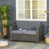Outsunny Rattan 2 Seater Garden Sofa - Grey - 860-031GY 14 Outsunny Rattan 2 Seater Garden Sofa - Grey - 860-031GY -OUTSUNNY Sales Shop o u outsunny 860 031gy