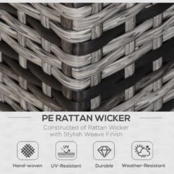 Outsunny Rattan 2 Seater Garden Sofa - Grey - 860-031GY -OUTSUNNY Sales Shop o u outsunny 860 031gy 2