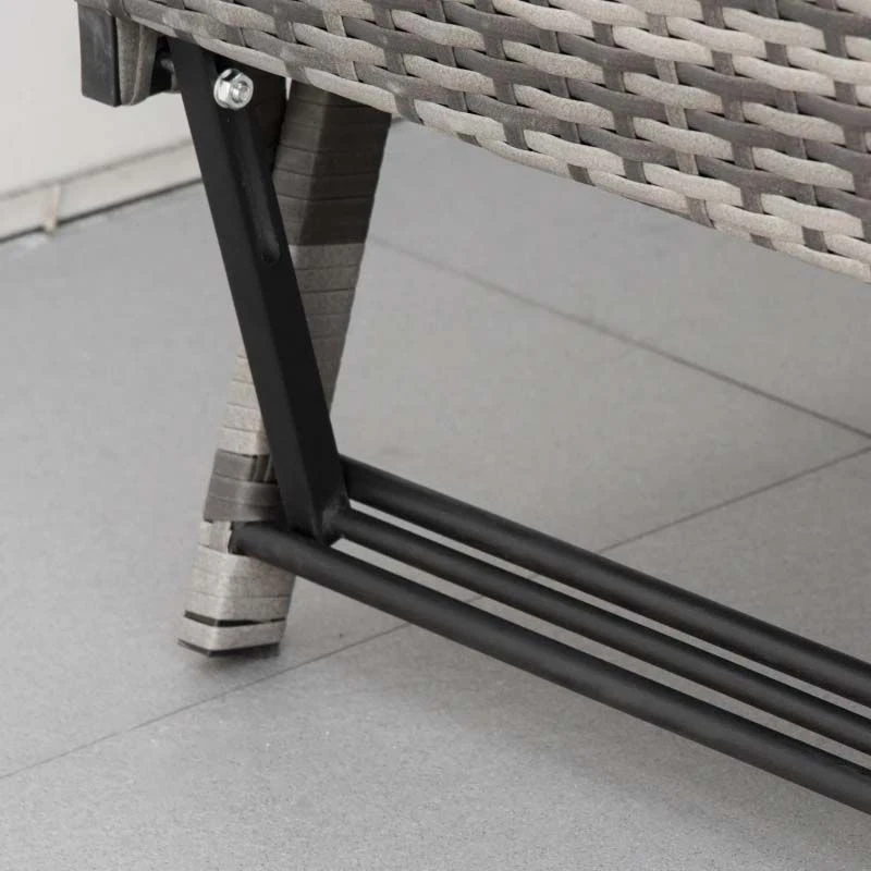 Outsunny Rattan 2 Seater Garden Sofa - Grey - 860-049V70GY 8 Outsunny Rattan 2 Seater Garden Sofa - Grey - 860-049V70GY - Image 8