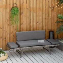 Outsunny Rattan 2 Seater Garden Sofa - Grey - 860-049V70GY 17 Outsunny Rattan 2 Seater Garden Sofa - Grey - 860-049V70GY -OUTSUNNY Sales Shop o u outsunny 860 049v70gy lifestyle