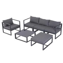 Outsunny 4-Seater Metal Garden Furniture Set - Grey - 860-052 9 Outsunny 4-Seater Metal Garden Furniture Set - Grey - 860-052 -OUTSUNNY Sales Shop o u outsunny 860 052 1