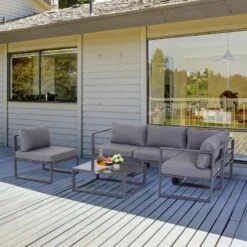Outsunny 6 Piece Garden Furniture Set - Grey - 860-053 -OUTSUNNY Sales Shop o u outsunny 860 053 lifestyle