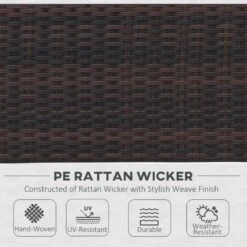 Outsunny 4-Seater Rattan Garden Furniture Set - Brown - 860-064V01BN 13 Outsunny 4-Seater Rattan Garden Furniture Set - Brown - 860-064V01BN -OUTSUNNY Sales Shop o u outsunny 860 064v01bn 2