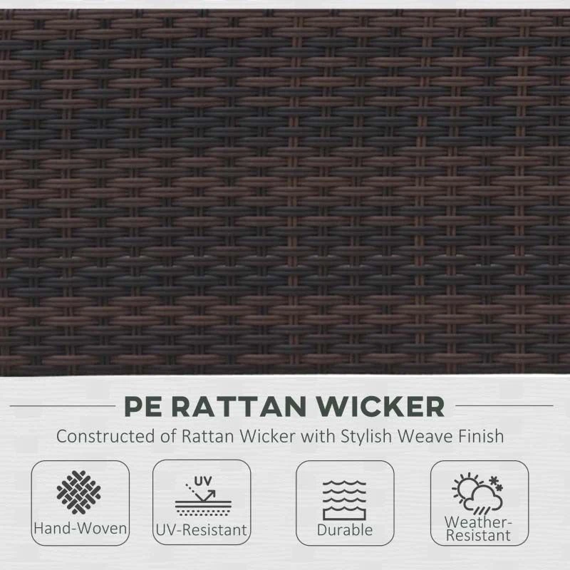 Outsunny 4-Seater Rattan Garden Furniture Set - Brown - 860-064V01BN 4 Outsunny 4-Seater Rattan Garden Furniture Set - Brown - 860-064V01BN - Image 4