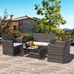 Outsunny 4-Seater Rattan Garden Furniture Set - Brown - 860-064V01BN 19 Outsunny 4-Seater Rattan Garden Furniture Set - Brown - 860-064V01BN -OUTSUNNY Sales Shop o u outsunny 860 064v01bn lifestyle