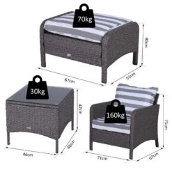 Outsunny 2-Seater Rattan Garden Furniture Set - Grey - 860-066V01CG 11 Outsunny 2-Seater Rattan Garden Furniture Set - Grey - 860-066V01CG -OUTSUNNY Sales Shop o u outsunny 860 066v01cg dimensions