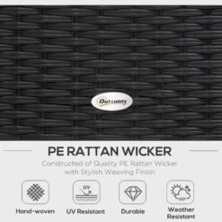 Outsunny 5-Seater Corner Rattan Furniture Garden Set - Black / Beige / Orange - 860-075BK -OUTSUNNY Sales Shop o u outsunny 860 075bk 2